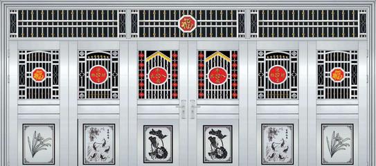 生产 304不锈钢防盗门 六开折叠大门 庭院大门 防盗门